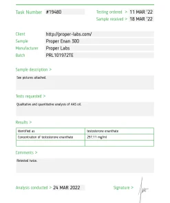 Alternative view of Testosterone Enanthate 300 – Proper Labs