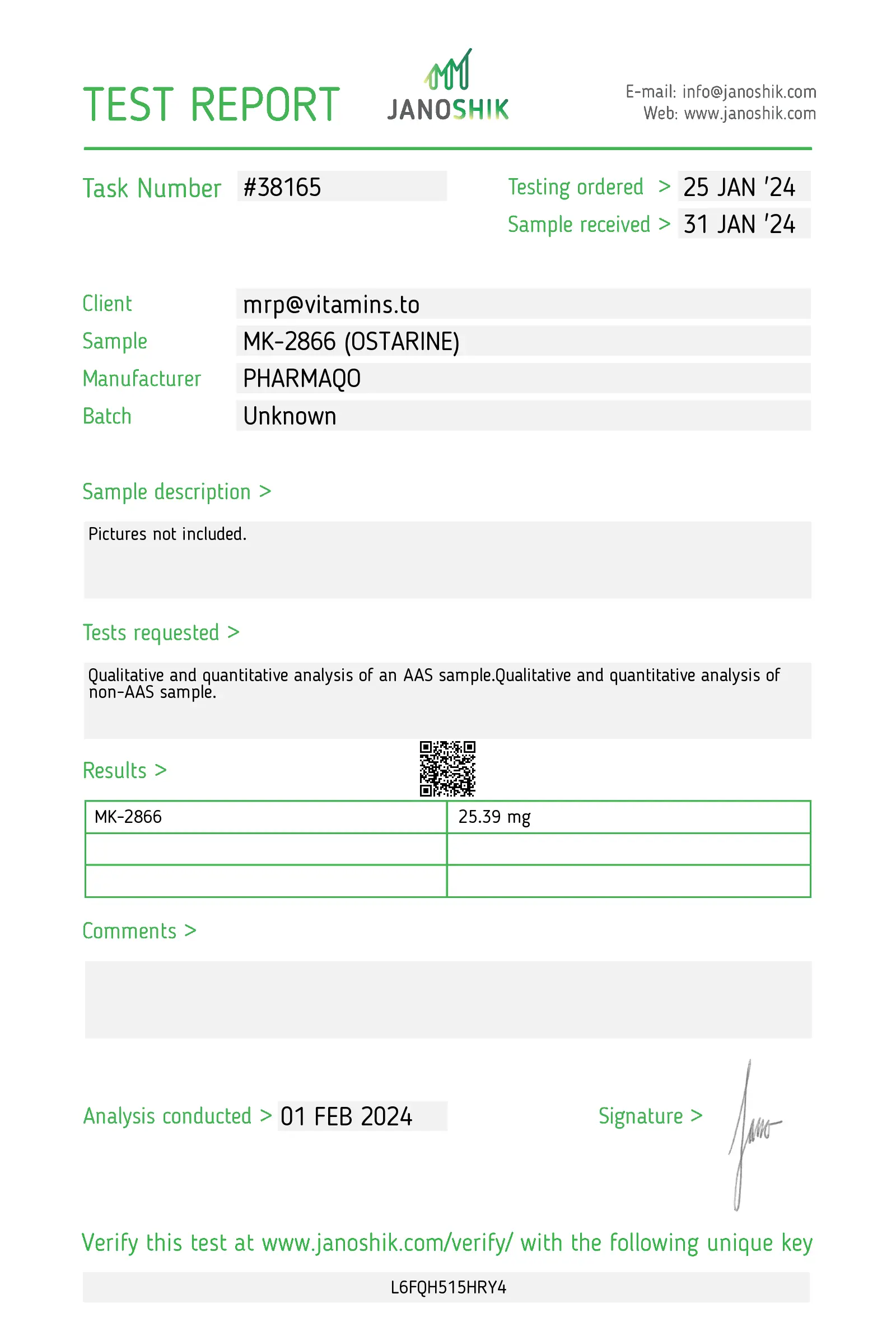 Ostarine MK2866 Pharmaqo Labs | 60caps/20mg - Imagen 3