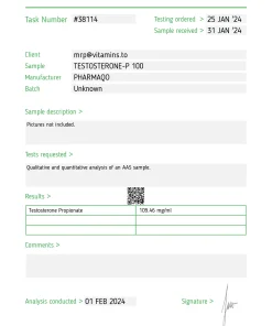 Alternative view of Testosterone-P 100 – Pharmaqo Labs
