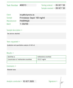 Alternative view of Primobolan Depot – Pharmaqo Labs