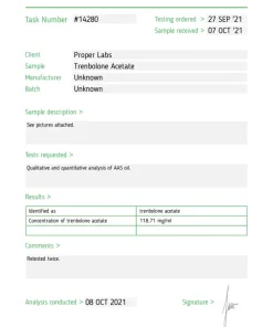 Alternative view of Trenbolone Acetate 100 – Proper Labs
