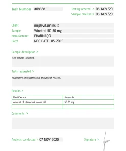 Alternative view of Winstrol50 – Pharmaqo Labs [60tabs/50mg]